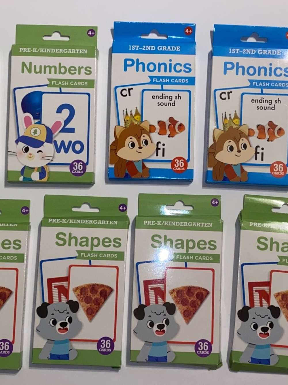 NWT 13 Pack Educational Flash Cards Lot Pre-K Kindergarten Phonics Shapes
